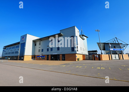 Colchester United Fußballstadion Weston Häuser Community Stadium genannt. -Redaktionelle Nutzung nur Stockfoto