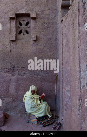 Bet Maryam Kirche, Lalibela, Äthiopien Stockfoto