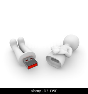 Ein USB-Stick ist eine technische große speichern und die Daten auf verschiedene Medien zu verbreiten. Stockfoto