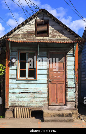 Traditionelles Haus in den Fischen Dorf der Anse La Raye, St Lucia Stockfoto