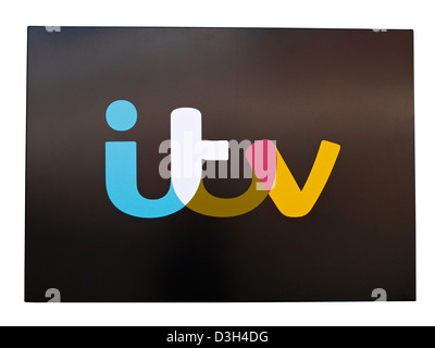 Geschnitten Sie aus dem neuen, im Jahr 2013, ITV-Logo in den Granada Studios in Manchester UK Stockfoto