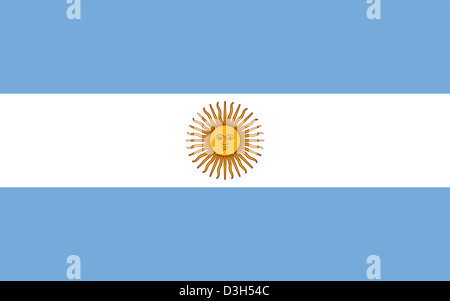 Flagge von Argentinien. Stockfoto
