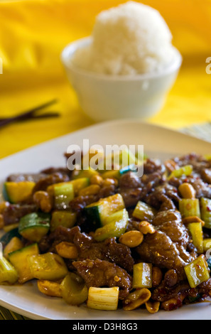 Kung Pao Beef chinesisches Essen. Stockfoto