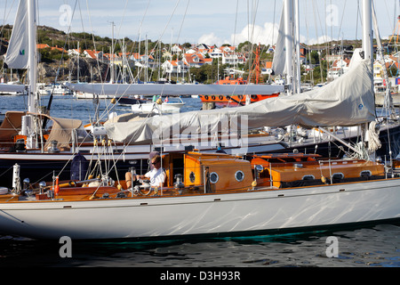 Marstrand, Schweden, Segelyachten im Hafen von der Insel Marstrandsoe Stockfoto