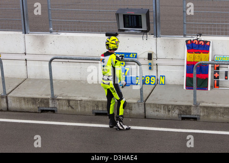 Internationale Deutsche Motorradmeisterschaft (IDM) Rennen auf der Rennstrecke TT Assen. Die Niederlande Stockfoto