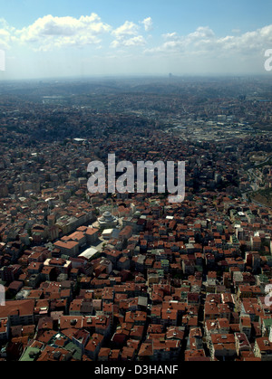 Panorama der Vogelperspektive von Istanbul aus Spitze Saphir Turm, Türkei höchste Gebäude. Stockfoto