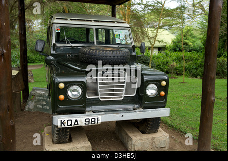 Auto angezeigt bei Elsamere, ehemalige Heimat von Joy Adamson, Naivasha, Kenia Stockfoto