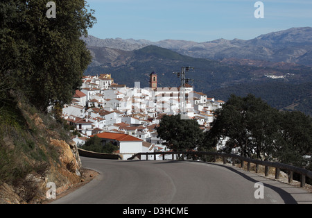 Andalusischen weißen Dorf (Pueblo Blanco) Algatocin, Spanien Stockfoto