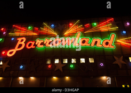 Eine Leuchtreklame für Barrowland Ballroom in der Nacht in Glasgow Schottland. Es ist berühmt für sportlich und Konzerte Stockfoto