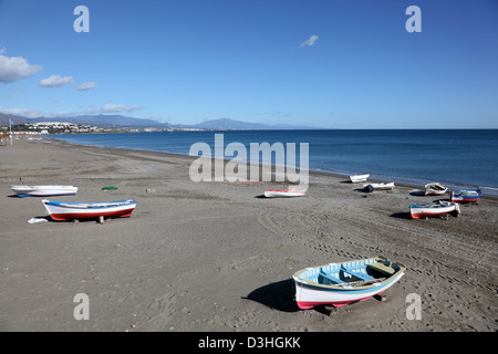 Strand von San Luis de Sabinillas, Costa Del Sol, Andalusien, Spanien Stockfoto