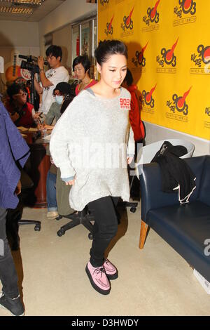 Gillian Chung besuchte Radio Interview-Programm in Hongkong, China auf Dienstag, 19. Februar 2013. Stockfoto