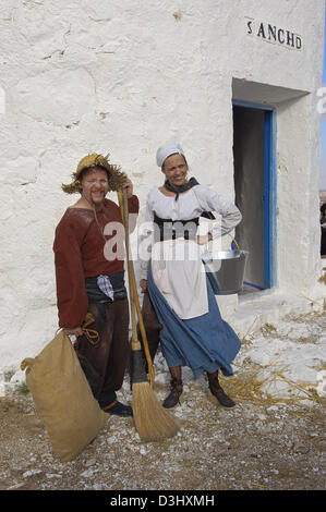 Consuegra. Darstellung der Quijote während Safran Rosenfest, Provinz Toledo, Route des Don Quijote, Stockfoto
