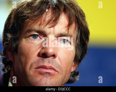 (Dpa) - US-Schauspieler Dennis Quaid im Bild während der Pressekonferenz für die Präsentation des Films "In guter Gesellschaft" (USA) während der 55. Berlinale Internationalen Filmfestspiele in Berlin, Deutschland, 13. Februar 2005. Insgesamt 21 Filme konkurrieren um den goldenen und silbernen Bären Preise auf der Berlinale. Stockfoto