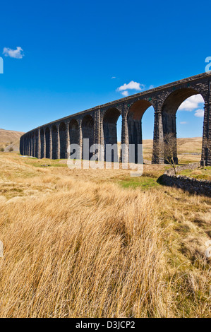 Yorkshire Dales National Park Ribblehead Eisenbahnviadukt an der Strecke Siedlung nach Carlisle, Yorkshire Dales, England, Großbritannien, GB, Europa Stockfoto