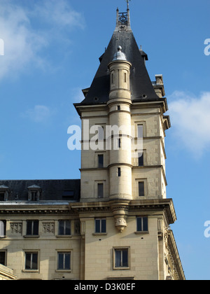 36 Quai des Orfevres, Police Department, Ile De La Cite, Seineufer, Paris, Frankreich, berühmtes Buch Commissaire Maigret Schreiben von Simenon Stockfoto