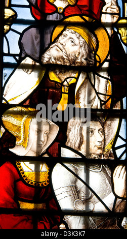 Glasfenster in der Klasse 1 aufgeführten aus dem 16. Jahrhundert King College Kapelle Cambridge Cambridgeshire England Europa Stockfoto