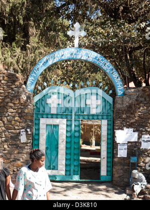 Kirche-Tor in Gondar Äthiopien Afrika Stockfoto