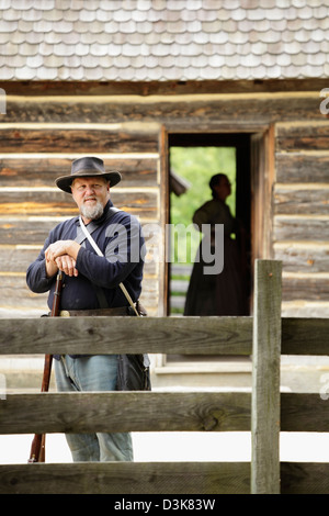 Ein American Civil War Reenactment an Bennett Ort State Historic Site, Durham, North Carolina, USA Stockfoto