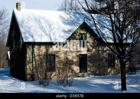 Woodside National Historic Site Kitchener ON Kanada im Winter. Ehemalige Heimat der kanadische Premierminister William Lyon Mackenzie King. Stockfoto