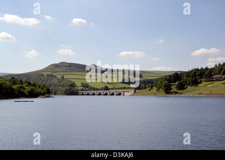 Ladybower Reservoir, Peak District National Park, Derbyshire England englische britische Landschaft, Wasserversorgungsinfrastruktur im Derwent Valley Stockfoto