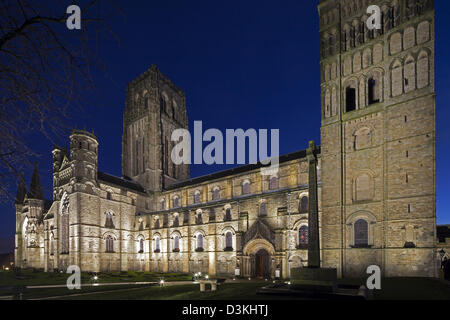 Durham Kathedrale bei Nacht, Durham City, Durham Stockfoto