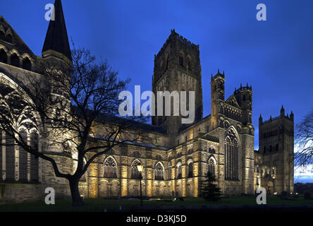 Durham Kathedrale bei Nacht, Durham City, Durham Stockfoto