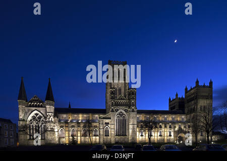 Durham Kathedrale bei Nacht, Durham City, Durham Stockfoto