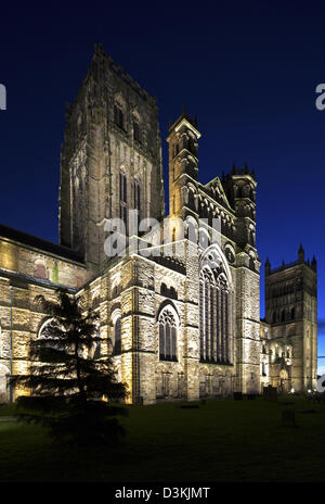 Durham Kathedrale bei Nacht, Durham City, Durham Stockfoto