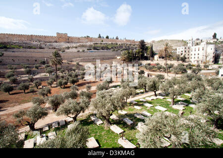 Christian Gräber auf dem Ölberg in Jerusalem - Israel Stockfoto