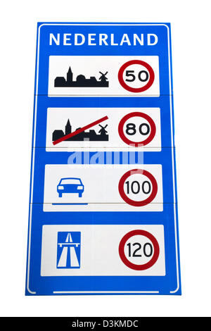 Niederländische Speedlimit Zeichen Stockfoto