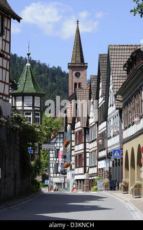 Hauptstrasse, Schiltach, Schwarzwald, Deutschland. Stockfoto