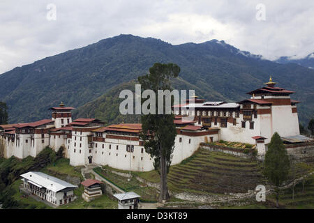 Trongsa Dzong (1644) eine Festung/Kloster in Bhutan, Asien Stockfoto
