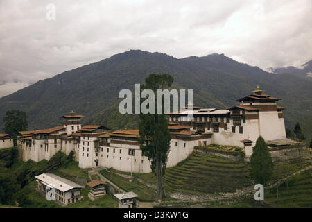 Trongsa Dzong (1644) eine Festung/Kloster in Bhutan, Asien Stockfoto