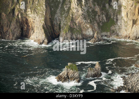 Die felsigen Boden des Bunglass Klippen, Slieve League, County Donegal, Irland. Stockfoto