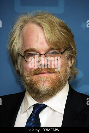 US amerikanische Schauspieler Philip Seymour Hoffman ("Cold Mountain", "Almost Famous", "Magnolia") Lächeln während des 58. Regisseurs Guild of America Awards show in Los Angeles, USA, Samstag, 28. Januar 2006. Foto: Hubert Boesl Stockfoto