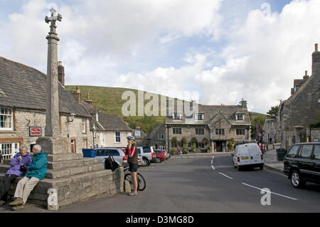 Die Dorset Dorf Corfe Castle Stockfoto