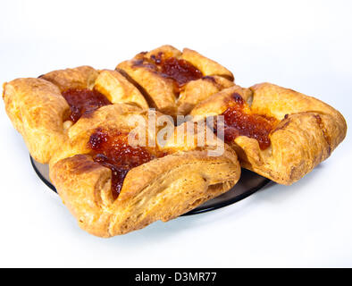 Blätterteig Phantasie Brot mit Marmelade Stockfoto