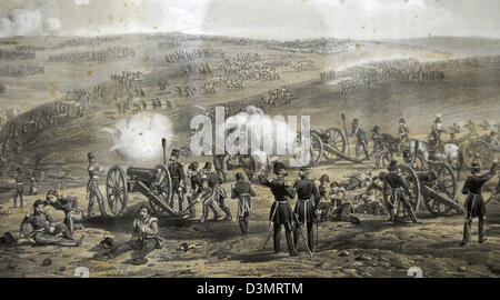 Krimkrieg (1853-1856). Schlacht von Inkerman. 5. November 1854. Farbige Gravur. Museum der Schwarzmeerflotte. Sewastopol. Stockfoto