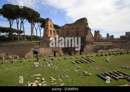 Bleibt ein Stadion, das Bestandteil Domitians 1. Jahrhundert Palast auf dem Palatin in Rom Stockfoto