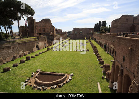 Bleibt ein Stadion, das Bestandteil Domitians 1. Jahrhundert Palast auf dem Palatin in Rom Stockfoto