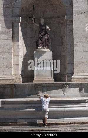 Italien, Latium, Rom, Piazza del Campidoglio, Capitolium Square, Brunnen Stockfoto