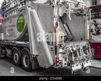 Abfall / Müll LKW, sammeln Abfall im Zentrum von London Stockfoto