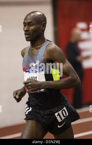 Bernard Lagat, Gewinner von zwei Meile der Männer bei den 2013 Millrose Games. Stockfoto