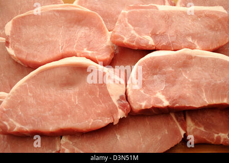 Hintergrund der Schweinekoteletts Stockfoto