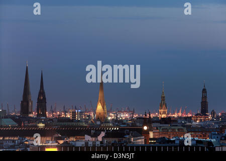 Hamburg, Deutschland, City Fakten in der Nacht Stockfoto