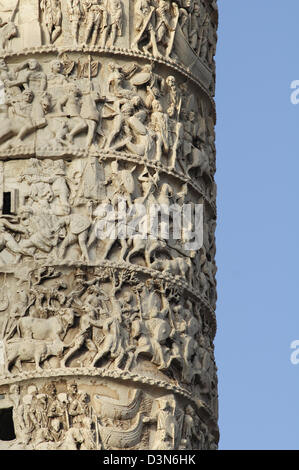 Italien, Latium, Rom, die Piazza Colonna, Spalte von Marcus Aurelius, Detail Stockfoto