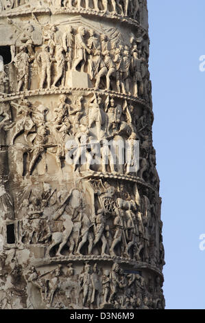 Italien, Latium, Rom, die Piazza Colonna, Spalte von Marcus Aurelius, Detail Stockfoto