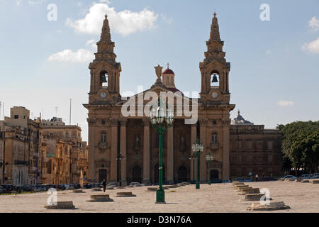 Floriana, Malta, St. Publius Kirche auf St. Publius Quadrat Stockfoto