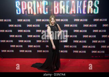 21. Februar 2013 besucht - Madrid, Spanien - ASHLEY BENSON "Spring Breakers" Madrid Premiere im Kino Callao. (Bild Kredit: Jack Abuin/ZUMAPRESS.com ©) Stockfoto