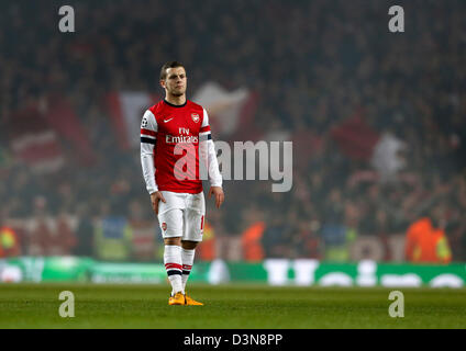 19. Februar 2013 - London, Vereinigtes Königreich - Arsenals Jack Wilshere zusieht... Arsenal V Bayern München-Champions League zweite Runde ersten Bein - Emirates Stadium, London 19/02/13 - Bild David Klein/Sportimage Stockfoto